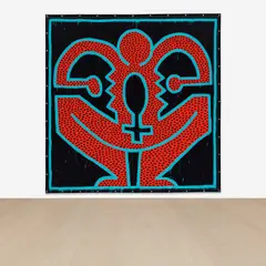 Keith Haring, Untitled, 1983, vinyl paint on vinyl tarpaulin with metal grommets