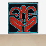 Keith Haring, Untitled, 1983, vinyl paint on vinyl tarpaulin with metal grommets