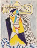 Pablo Picasso, Tête de femme au chapeau, crayon on paper