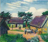 Max Pechstein, Alte Fischerhütten, 1949, oil on canvas
