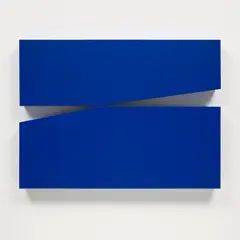 Carmen Herrera, Untitled Estructura (Blue), 1966, acrylic on aluminum, in 2 parts