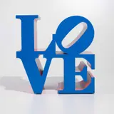Robert Indiana, LOVE (Blue and Red), 1966–2001, polychromed aluminum