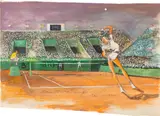 Ernie Barnes, Study Sketch for Tennis