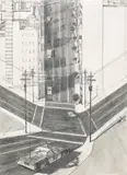 Wayne Thiebaud, Untitled (Study for "City Police Car"), 1977, pencil on paper