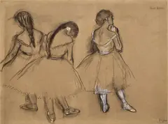 Trois danseuses by Edgar Degas, 1880, pastel and charcoal on buff-colored wove paper, sold Nov 2023
