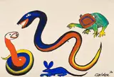 Alexander Calder, Four Creatures, 1970, gouache and ink on paper