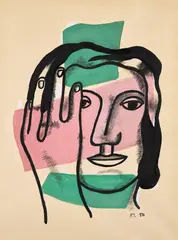 Fernand Léger, Visage à la main, 1950, ink and gouache on paper