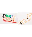 Tom Wesselmann, Two works: (i) Study for Reclining Nude ; (ii) Study for Nude Lying Back, 1992, (i) Liquitex on Mylar on board (ii) pencil and Liquitex on Bristol board