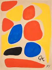 Cobblestones by Alexander Calder, 1971, gouache and ink on paper, sold Nov 2023
