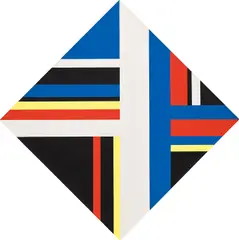 Vertical Diamond in Black by Ilya Bolotowsky, 1974, oil on canvas, sold Nov 2023