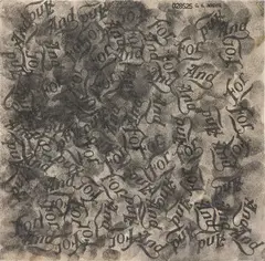 Carl Andre, Untitled, 1958-1963, ink, thumbprints and stamp prints on paper