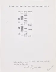 Carl Andre, ESSAY ON PAINTING FOR F P STELLA 1965, typewriter ink on paper