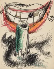 Untitled by Lee Lozano, 1960, crayon and graphite on paper, sold Nov 2023