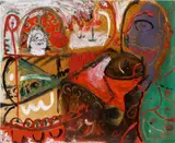 George Condo, Religions of its Time, 1986, oil on canvas