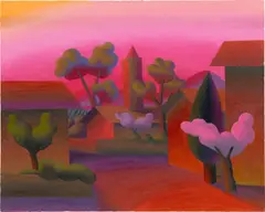 Salvo, Se Elena mi chiede un quadro rosso tra zero e tutto questo è quello che posso, 2009, oil on canvas