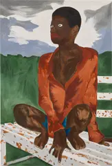Chase Hall, Jocko Where Grandpa Would Sit, 2018, acrylic and oilstick on canvas