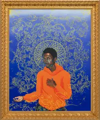 Kehinde Wiley, Passing/Posing (The Reluctant Messiah), 2002, oil and graphite on canvas, in artist's frame