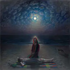 TM Davy, Fire Island Moonrise, 2018, oil on linen
