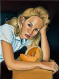 Chloe Wise, Haley with Melon, 2018, oil on canvas