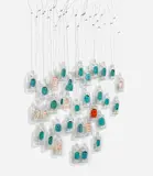 Barry McGee, Untitled, 2005, painted glass bottles and wire, in 33 parts