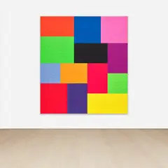 Peter Halley, Spell, 2021, acrylic, fluorescent acrylic and Roll-a-Tex on canvas