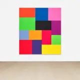 Peter Halley, Spell, 2021, acrylic, fluorescent acrylic and Roll-a-Tex on canvas