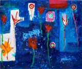 Nicola De Maria, Regno dei Fiori, 1985, acrylic and oil on canvas