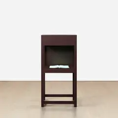 Michal Rovner, Mathematics 3, 2006, steel vitrine with glass, notebook and digital projection