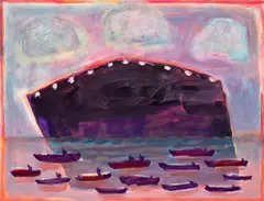 Katherine Bradford, Mother Ship, 2014, oil on canvas