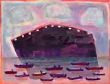 Mother Ship by Katherine Bradford, 2014, oil on canvas, sold Nov 2023