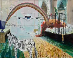 Shara Hughes, Untitled, 2003, oil, enamel and graphite on canvas