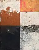 Oscar Murillo, Untitled, 2012, oil, oilstick, spray enamel, gloss paint, thread and dirt on canvas