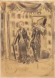 Elizabeth Peyton, Untitled (Barenboim and Bosie), 1993, charcoal on paper