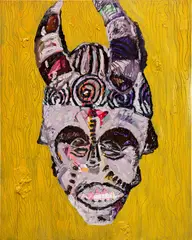Ludovic Nkoth, Item #57, 2019, acrylic and marker on canvas