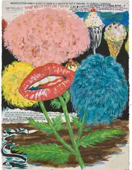 Untitled by Raymond Pettibon, 2007, pen, ink, gouache, acrylic and paper collage on paper, sold Nov 2023