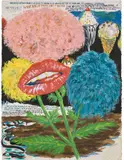 Untitled by Raymond Pettibon, 2007, pen, ink, gouache, acrylic and paper collage on paper, sold Nov 2023