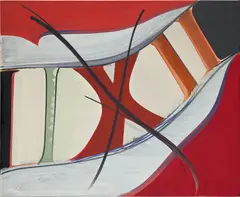 Thomas Scheibitz, Flyer, 2001, oil and marker on canvas