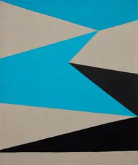 Sarah Crowner, Dichotomic Organization, 1959 (Blue), 2009, oil on sewn canvas