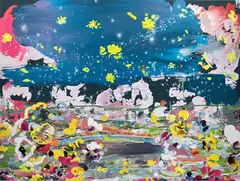 Petra Cortright, free metallica wallpaper, 2014, digital painting on aluminum