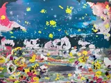 Petra Cortright, free metallica wallpaper, 2014, digital painting on aluminum