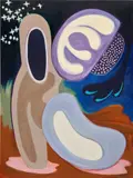 Hayal Pozanti, Their Sweet Silver Voices, 2022, oilstick on canvas