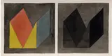 Sol LeWitt, Forms Derived from a Cube (two parts), gouache on paper