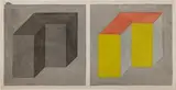 Sol LeWitt, Forms Derived from a Cube (two parts), gouache on paper