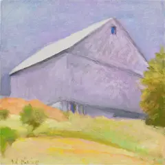 Barn with a Blue Window by Wolf Kahn, 2001, oil on canvas, sold Jul 2023