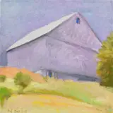 Wolf Kahn, Barn with a Blue Window, 2001, oil on canvas