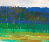 Wolf Kahn, Formal Tree Row, 1995, oil on canvas