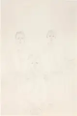 Nathan, Red and John by Alex Katz, 1985, pencil on paper, sold Jul 2023