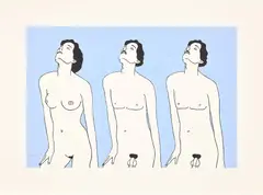 Untitled by John Wesley, 1989, acrylic on paper, sold Jul 2023