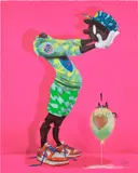 Brett Crawford, Untitled, 2021, screenprint with hand painting on paper