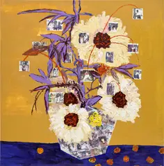 Gideon Appah, Day, 2017, acrylic and photocollage on canvas